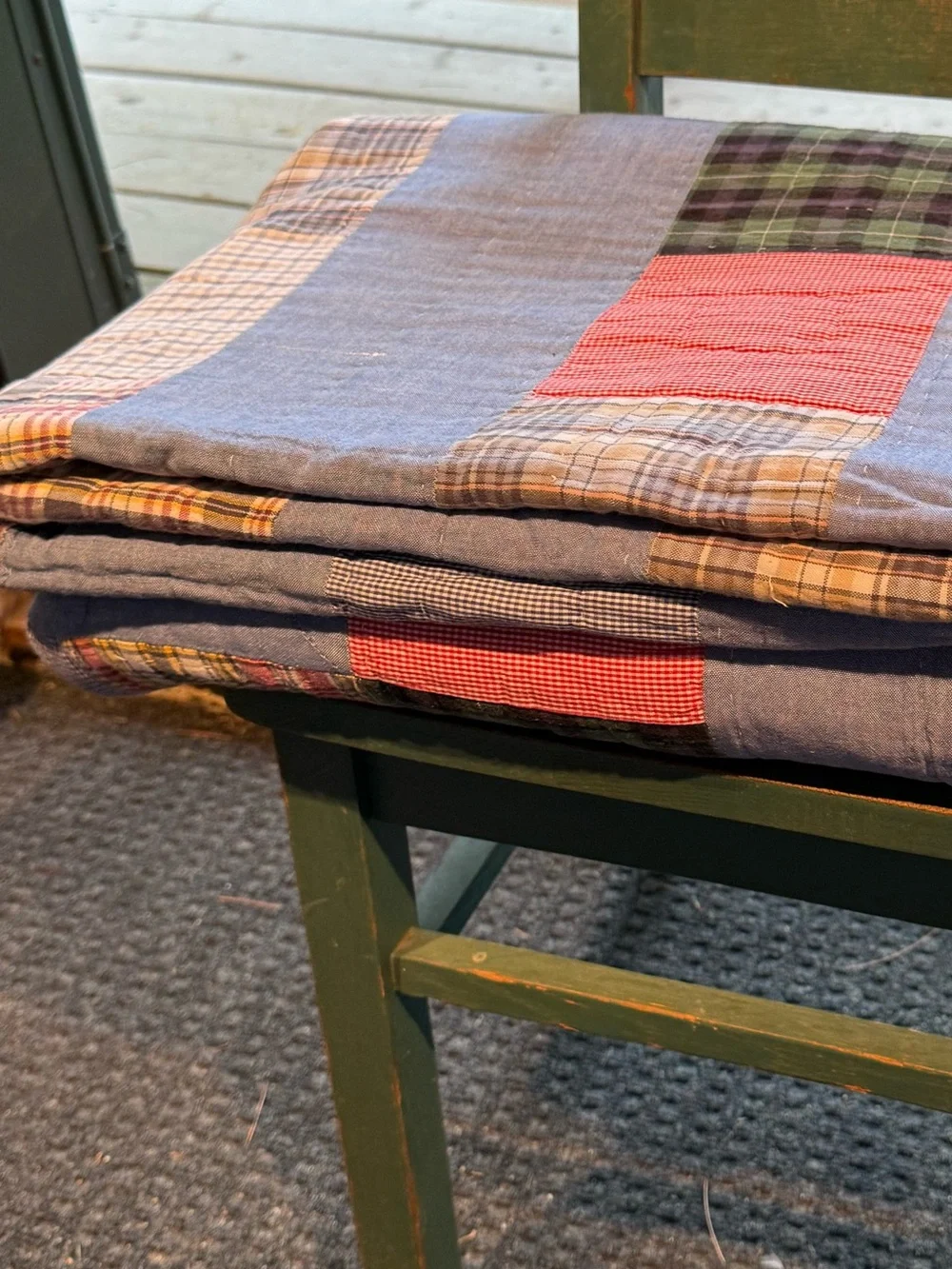 Patchwork handmade Quilt denim and flannel twin/full
